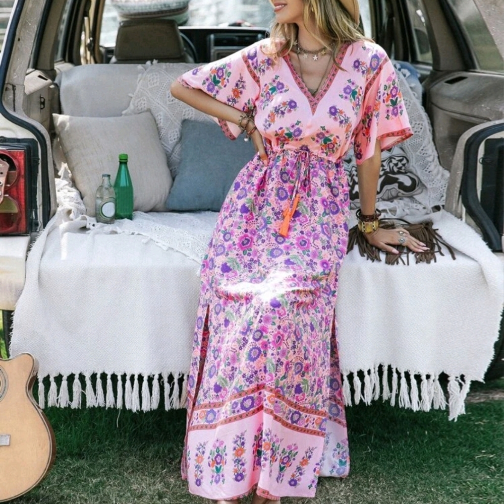 Women's bohemian floralaxi dress